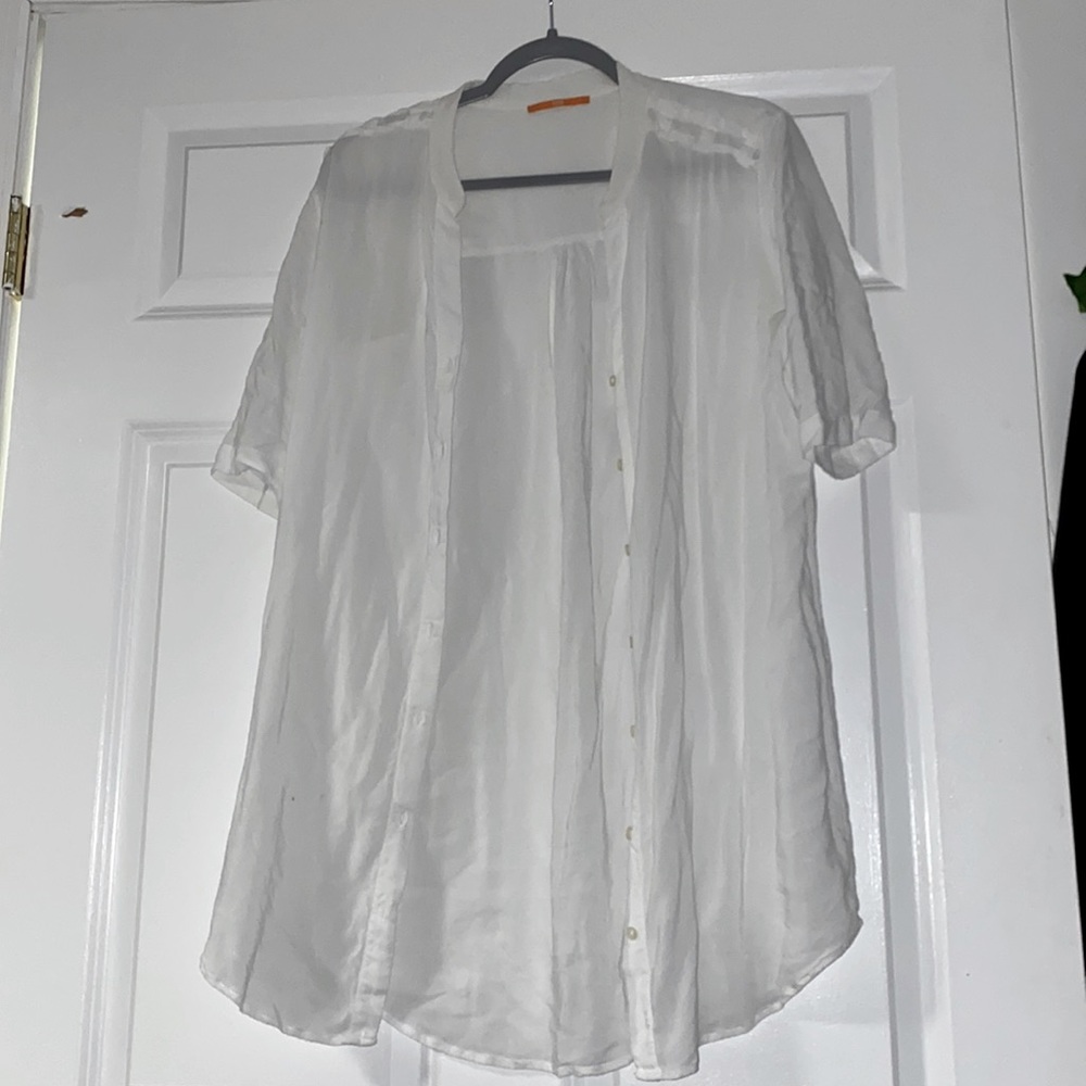 Thin white button up perfect for a beach cover up or night gown